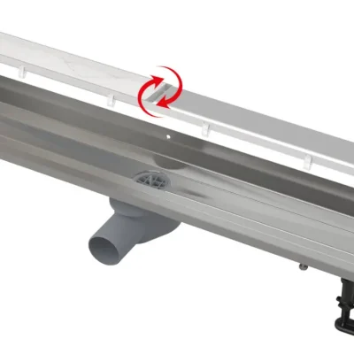 Alcadrain dušas noteka - dušas noteka Fit and Go 95 cm, komplektā ar resti, nerūsējošais tērauds APZ23-DOUBLE9-950