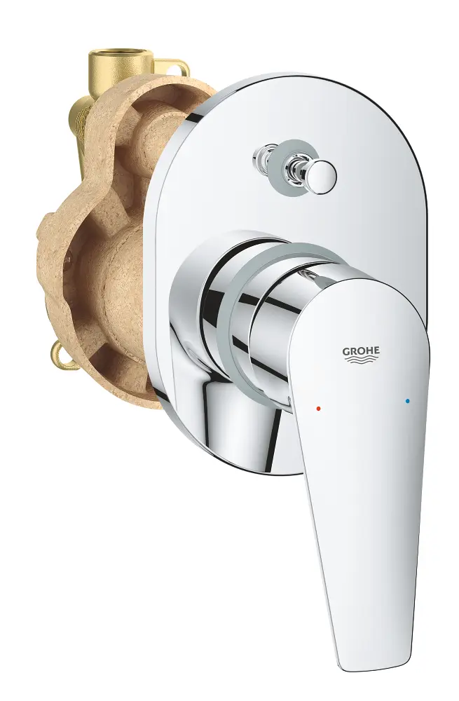 Grohe BauEdge - zemapmetuma vannas maisītājs, ar korpusu, hroms 29039001