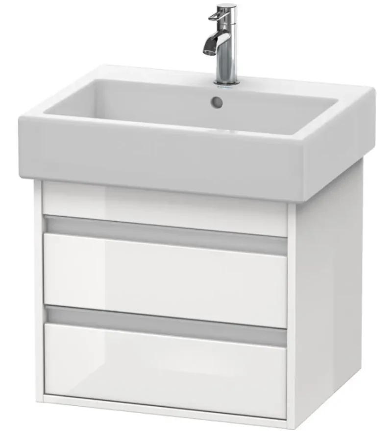 Duravit Ketho - izlietnes skapītis 48x55x44 cm, 2 atvilktnes, balts spīdīgs KT663602222