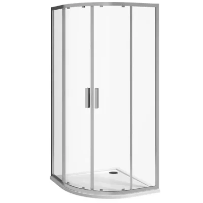 Jika Nion - ceturtdaļapļa dušas kabīne 80x80 cm, rādiuss 56 cm, Jika Perla Glass, sudrabs/caurspīdīgs stikls H2532N10026681