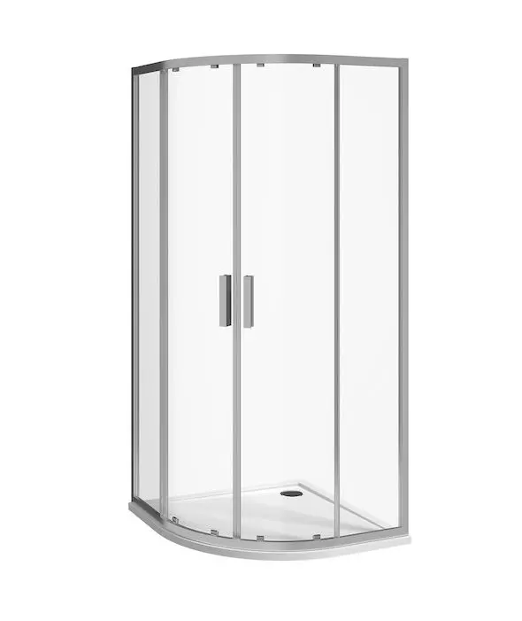 Jika Nion - ceturtdaļapļa dušas kabīne 80x80 cm, rādiuss 56 cm, Jika Perla Glass, sudrabs/caurspīdīgs stikls H2532N10026681