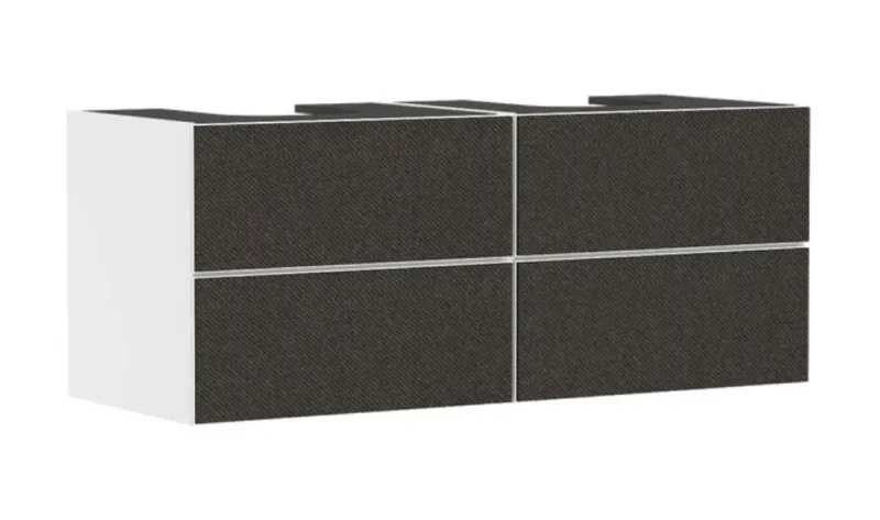 Hansgrohe Xevolos E - izlietnes skapītis, 137x56x55 cm, 4 atvilktnes, matēti balts/tekstils tumši pelēks 54196660