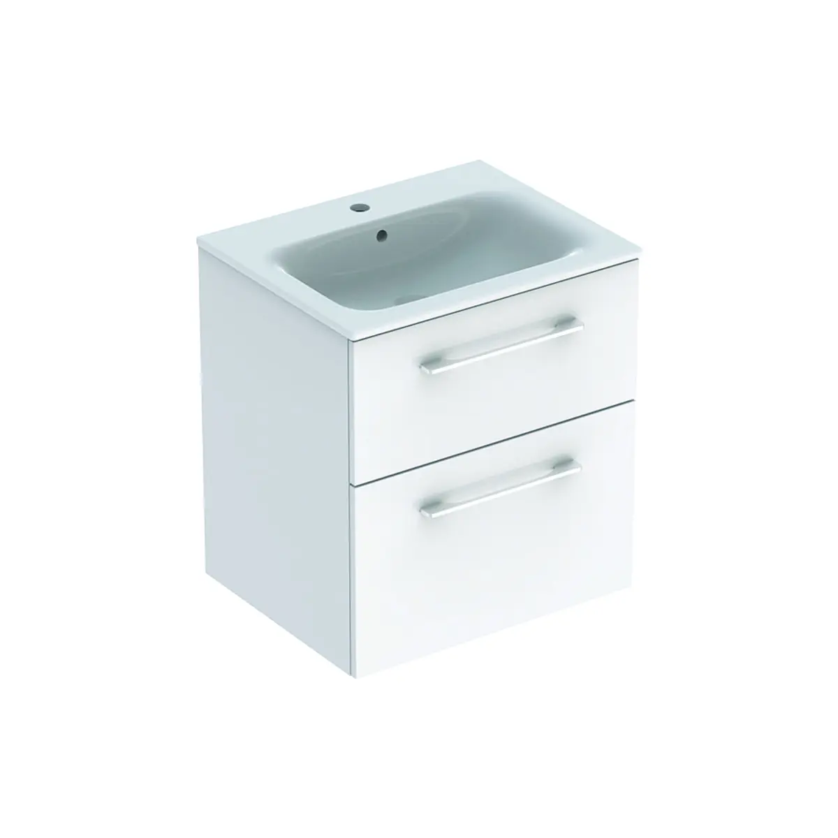 Geberit Selnova Square - izlietnes skapis 64x54x48 cm, ar izlietni, 2 atvilktnes, spīdīgi balts 501.236.00.1
