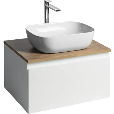 Aqualine Altair - izlietnes skapītis 35x62x45 cm, 1 atvilktne, balts/ozols emporio AI267-02