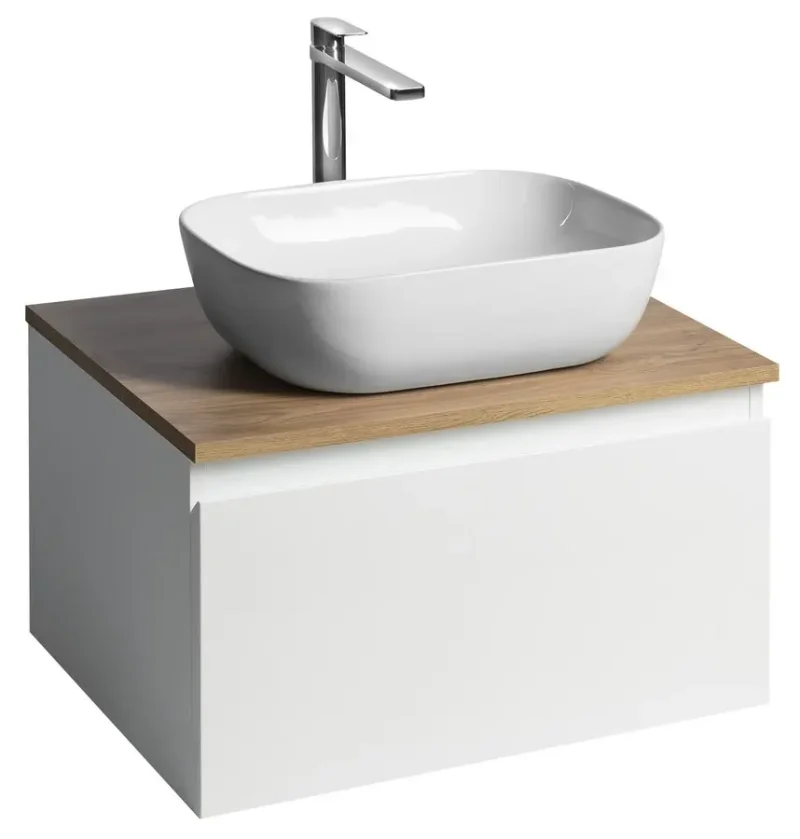 Aqualine Altair - izlietnes skapītis 35x62x45 cm, 1 atvilktne, balts/ozols emporio AI267-02