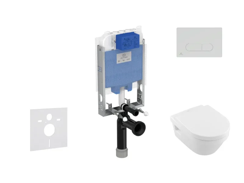 Ideal Standard ProSys - komplekts - zemapmetuma elements, klozetpods un WC sēdeklis Architectura, vadības plate Oleas M1, DirectFlush, SoftClose, CeramicPlus, hroms ProSys80M SP120