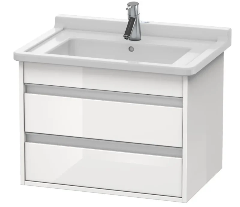 Duravit Ketho - izlietnes skapītis 48x65x46 cm, 2 atvilktnes, balts spīdīgs KT664302222