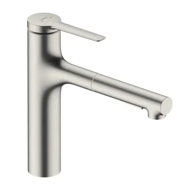 Hansgrohe Zesis M33 - virtuves izlietnes maisītājs 160, ar izvelkamu dušu, sBox lite, nerūsējošā tērauda dizains 74804800