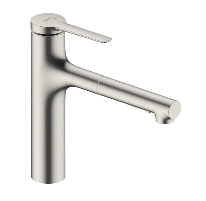 Hansgrohe Zesis M33 - virtuves izlietnes maisītājs 160, ar izvelkamu dušu, sBox lite, nerūsējošā tērauda dizains 74804800