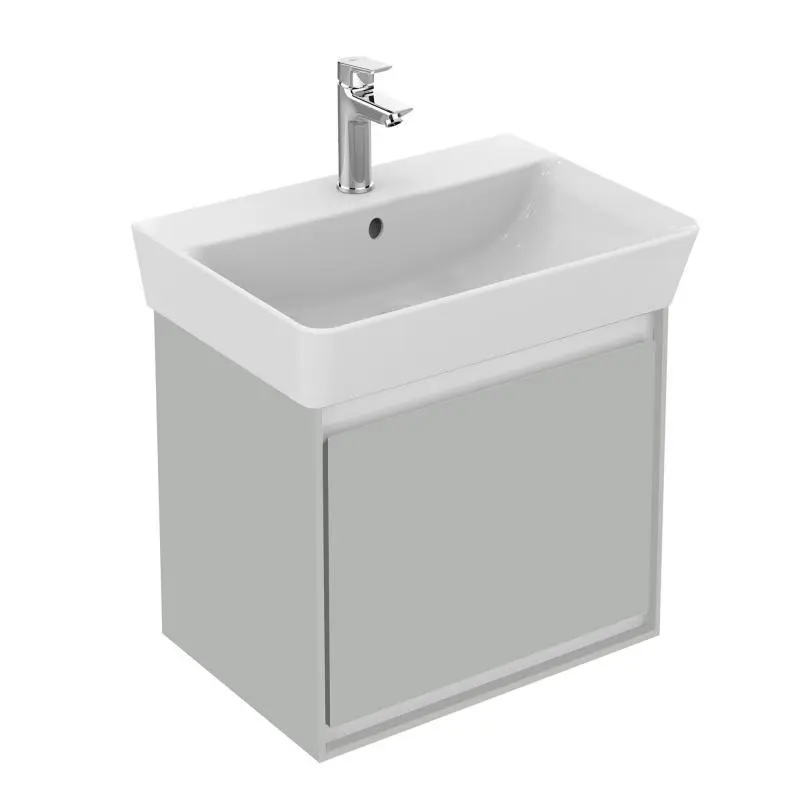 Ideal Standard Connect Air - izlietnes skapītis Cube 50 cm, gaiši pelēks spīdīgs/balts lakots matēts E0842EQ