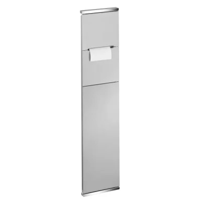 Keuco Plan Integral - tualetes papīra turētājs ar WC birsti, zemapmetuma montāža, kreisās puses durvis, hroms 44964011701