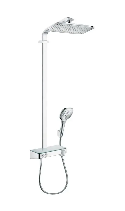 Hansgrohe Raindance Select E - dušas kolonna Showerpipe 360 ar termostata maisītāju ShowerTablet Select 300, hromēts 27288000