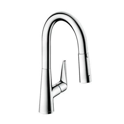 Hansgrohe Talis M51 - virtuves izlietnes vienas sviras maisītājs 160 ar izvelkamu trauku dušu, hromēts 72815000