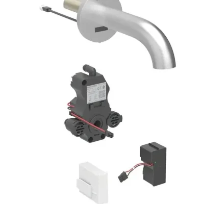 Geberit Piave - elektronisks zemapmetuma izlietnes vārsts, tīkla barošana, easy to clean, matēts nerūsējošais tērauds 116.281.SN.1