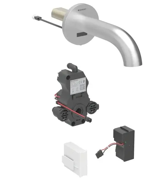 Geberit Piave - elektronisks zemapmetuma izlietnes vārsts, tīkla barošana, easy to clean, matēts nerūsējošais tērauds 116.281.SN.1
