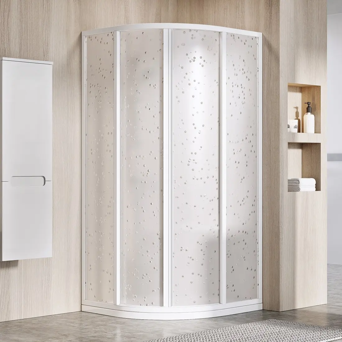 Ravak Supernova - četrdaļīga ceturtdaļapļa dušas kabīne SKCP4-80, 78-80 cm, balta/perlamutra 3114O10211