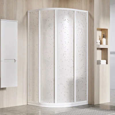 Ravak Supernova - četrdaļīga ceturtdaļapļa dušas kabīne SKCP4-90, 88-90 cm, balta/perlamutra 3117O10211