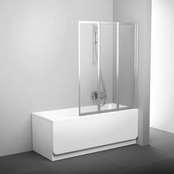 Ravak Supernova - vannas salokāms ekrāns VS3 130, 130x140 cm, satinēts/caurspīdīgs stikls 795V0U00Z1