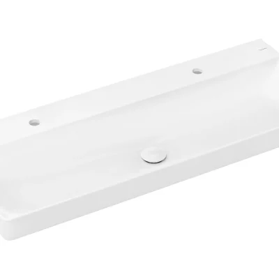Hansgrohe Xelu Q - izlietne 120x48 cm, bez pārplūdes, 2 caurumiem jaucējkrānam, SmartClean, balta 61044450
