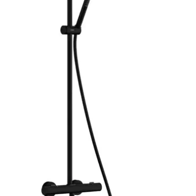 Hansgrohe Pulsify S Puro - dušas komplekts ar termostatu, diametrs 26 cm, 1 strūkla, EcoSmart, matēti melns 24223670