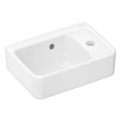 Hansgrohe Xanuia Q - roku mazgājamā izlietne 36x25 cm, ar pārplūdi, jaucējkrāna caurumu, SmartClean, balta 61006450