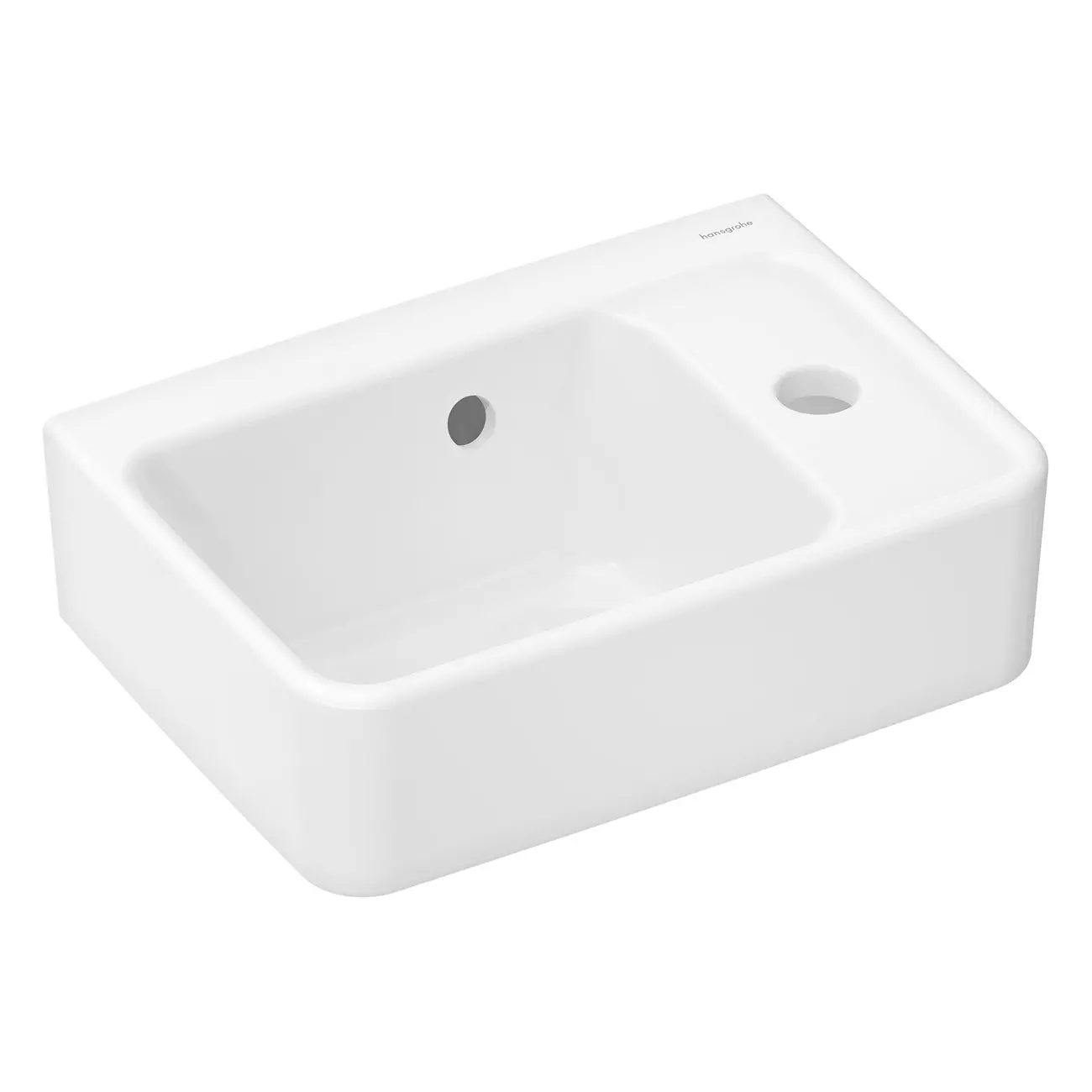 Hansgrohe Xanuia Q - roku mazgājamā izlietne 36x25 cm, ar pārplūdi, jaucējkrāna caurumu, SmartClean, balta 61006450