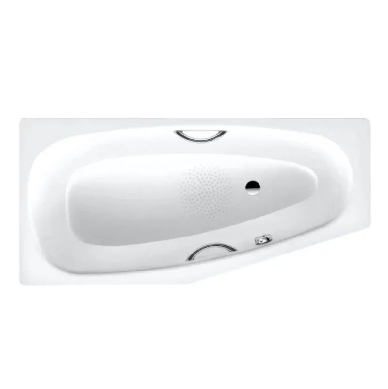Kaldewei Advantage - Asimetriska vanna Mini Star labā puse 831, 157x75/50 cm, ar rokturu atverēm, neslīdoša, pērļu efekts, balta 224730003001