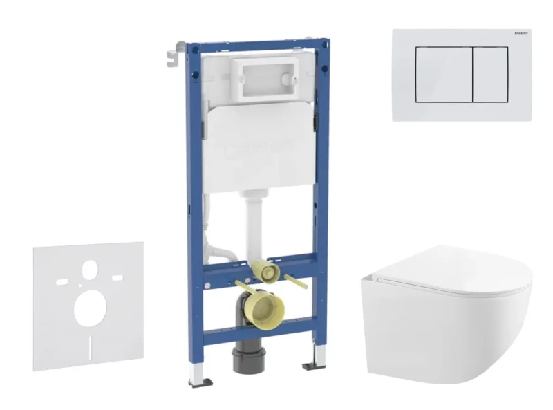 Geberit Duofix - priekšsienas elementa komplekts, kompaktais WC Gaia ar SoftClose sēdekli un Delta30 vadības plati, alpu balts SANI11CA3153B