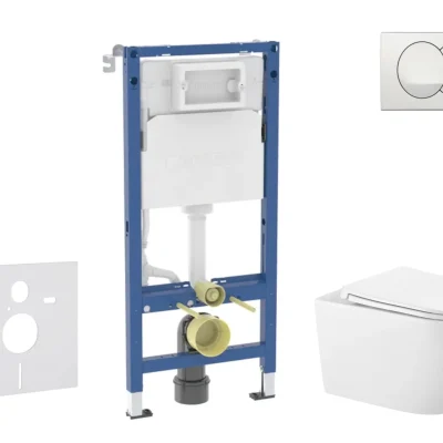 Geberit Duofix - priekšsienas elementa komplekts, WC Gaia ar SoftClose sēdekli un Delta vadības plāksni, balts SANI11CA3143B