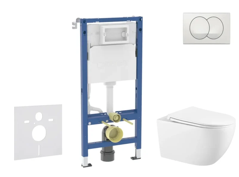 Geberit Duofix - priekšsienas elementa komplekts, WC Gaia ar SoftClose sēdekli un Delta vadības plāksni, balts SANI11CA3143B