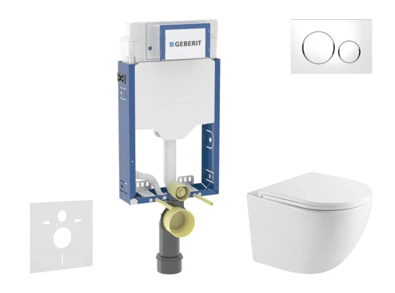 Geberit Kombifix - komplekts priekšsienas elements, Oudee-WC ar Softclose sēdekli un Sigma20 vadības plati, balts/hroms SANI15CA3141