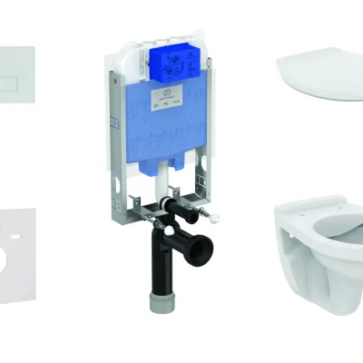 Ideal Standard ProSys - komplekts - priekšsienas elements, tualete un WC sēdeklis Alpha, vadības plate Oleas M2, hroms ProSys80M SP105