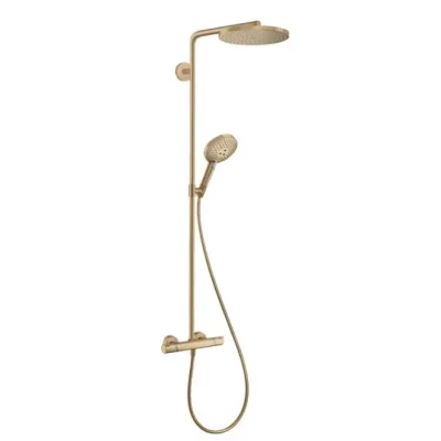 Hansgrohe Raindance S - dušas komplekts ar termostatu, diametrs 24 cm, 3 strūklas veidi, EcoSmart+, matēta bronza 28825140