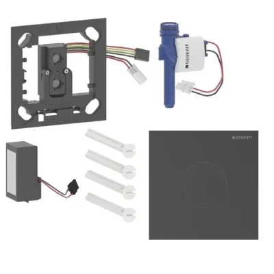 Geberit - Elektroniska pisuāra skalošanas vadība tips 40, tīkla barošana, easy to clean, Bluetooth, pulēts melns hroms 116.024.QD.1