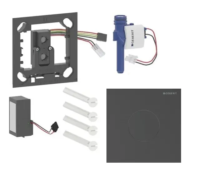 Geberit - Elektroniska pisuāra skalošanas vadība tips 40, tīkla barošana, easy to clean, Bluetooth, pulēts melns hroms 116.024.QD.1