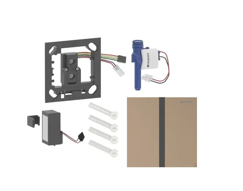 Geberit - elektroniska pisuāra skalošanas vadība tips 40, darbība ar baterijām, easy to clean, Bluetooth, matēts sarkanzelts 116.237.QB.1