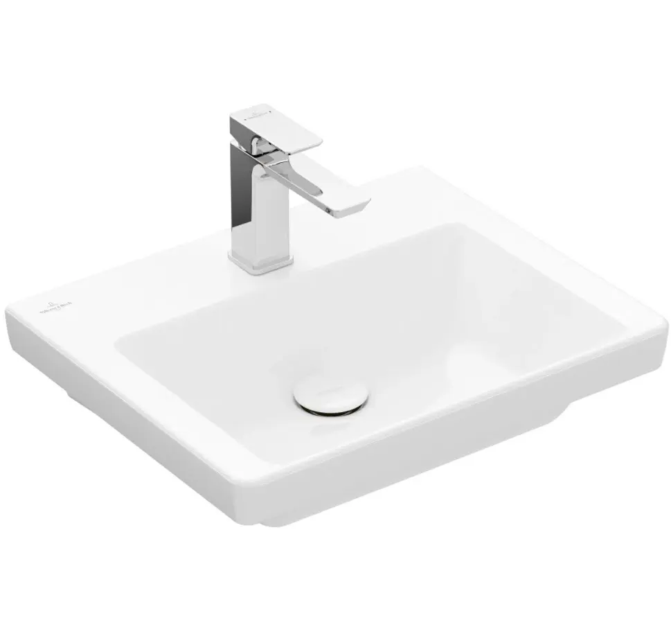 Villeroy & Boch Subway 3.0 - roku mazgājamā izlietne 50x40 cm, bez pārplūdes, ar jaucējkrāna atveri, CeramicPlus, Stone White 437051RW