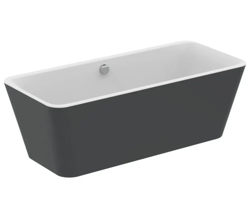 Ideal Standard Tonic II - brīvi stāvoša vanna 180x80 cm, balta matēta/melna matēta K8726V3