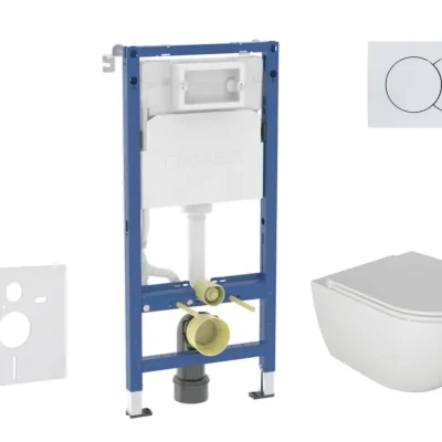 Geberit Duofix - komplekts, priekšsienas elements, WC Oudee ar Softclose sēdekli un Delta01 vadības plati, alpu balts SANI11CA3116B