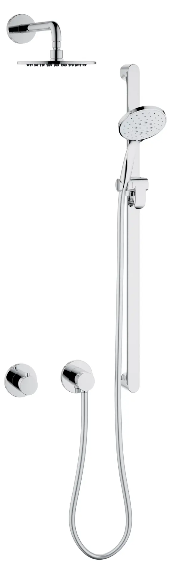 Keuco IXMO - dušas komplekts ar termostatu, zemapmetuma montāžai, diametrs 25 cm, hroms 59605010001