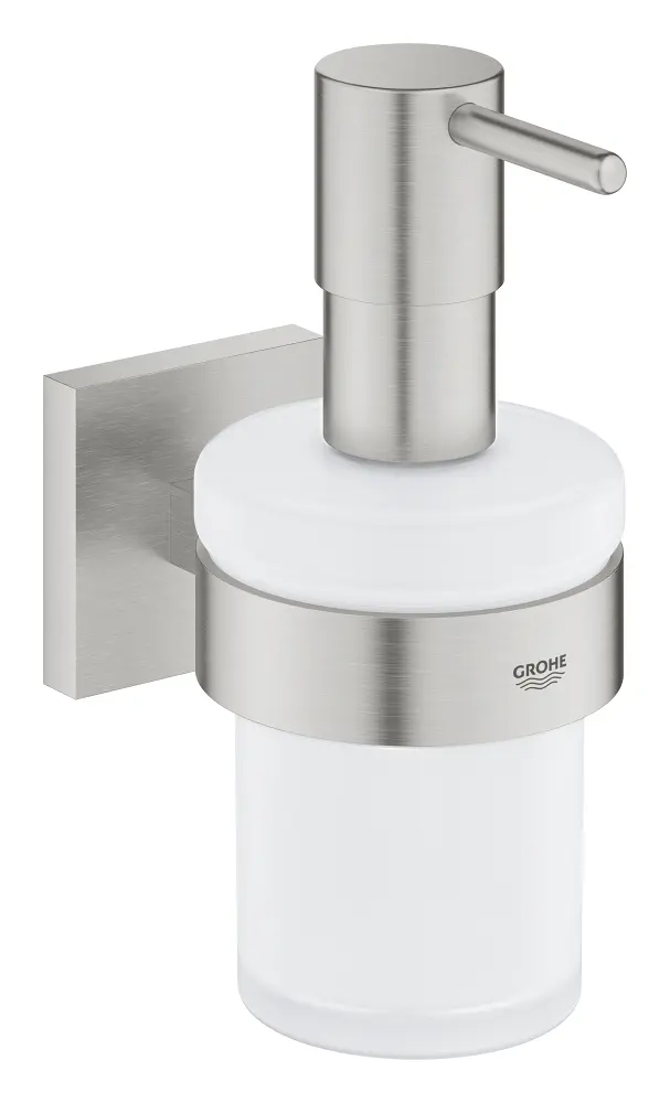 Grohe QuickFix Start Cube - ziepju dozators ar turētāju, stikls/Supersteel 41098DC0