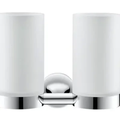 Duravit Starck T - dubultā zobu birstes krūzīte, stikls matēts/hroms 0099481000