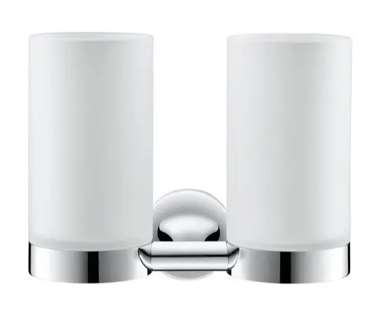 Duravit Starck T - dubultā zobu birstes krūzīte, stikls matēts/hroms 0099481000