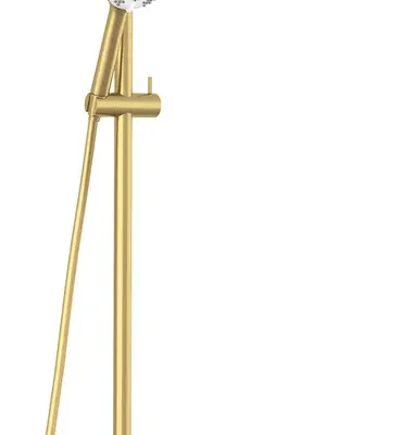 Kludi Logo - dušas komplekts ar termostatu, diametrs 25 cm, 3 sprauslas, birstēts zelts 68082N0-00