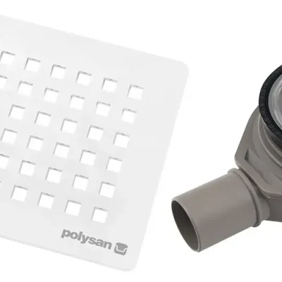 Polysan Flexia - Geberit dušas paliktņa sifons, diametrs 90 mm, DN40, pārsega plāksne balta 17741