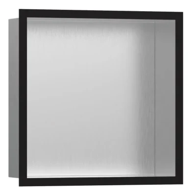 Hansgrohe XtraStoris Individual - sienas niša ar dizaina rāmi, 30x30x10 cm, matēts nerūsējošais tērauds/matēti melns 56097670