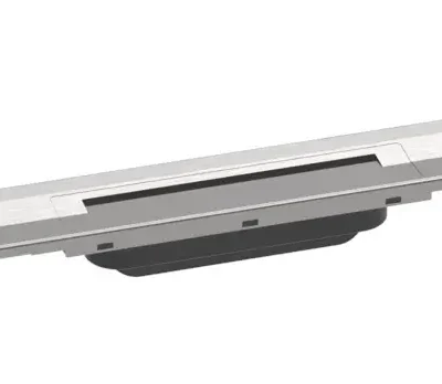 Hansgrohe RainDrain Flex - dušas noteka 900 ar nerūsējošā tērauda resti, saīsināma, montāžai pie sienas, matēts nerūsējošais tērauds 56052800