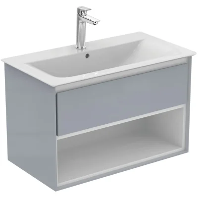 Ideal Standard Connect Air - izlietnes skapītis, 80x44x52 cm, gaiši pelēks spīdīgs/balts matēts E0827EQ