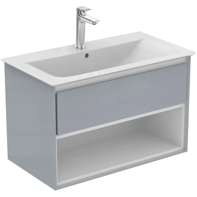 Ideal Standard Connect Air - izlietnes skapītis, 80x44x52 cm, gaiši pelēks spīdīgs/balts matēts E0827EQ