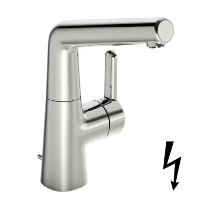 Hansa Designo - izlietnes maisītājs bezspiediena ūdenssildītājiem, ar noteci un grozāmu izteku, hroms 51211183